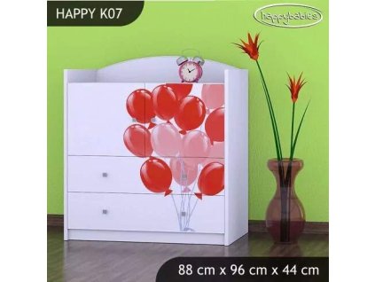 vyr 27798 komoda happy k07 rozowe auto z balonami