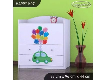 vyr 27846 komoda happy k07 zielone auto z balonami