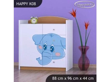 vyr 27888 komoda happy k08 niebieski slon