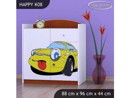 vyr 27936 komoda happy k08 zolty samochodzik