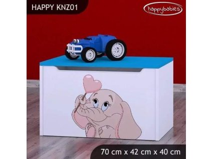 vyr 27991 kufer na zabawki happy knz01 rozowy slon z sercem