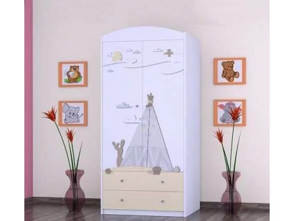 Skříň Happy SZ06 - poušť (rozměr 88 cm x 187 cm x 54 cm, materiál lamino 18 mm)