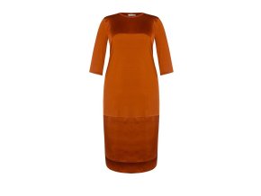 Dámské pohodlné midi šaty oranžové Kitana CFC80107257003 (Velikost XL(48))