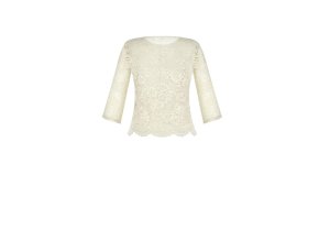 Dámská crop krajková halenka béžová Rinascimento CFC80107376003 (Velikost XS)