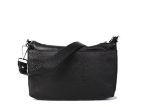 Dámské černé kožené kabelky crossbody Menzola