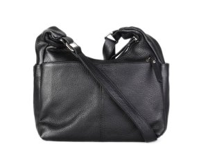 ITALSKÉ Černá kožená kabelka crossbody Rasen