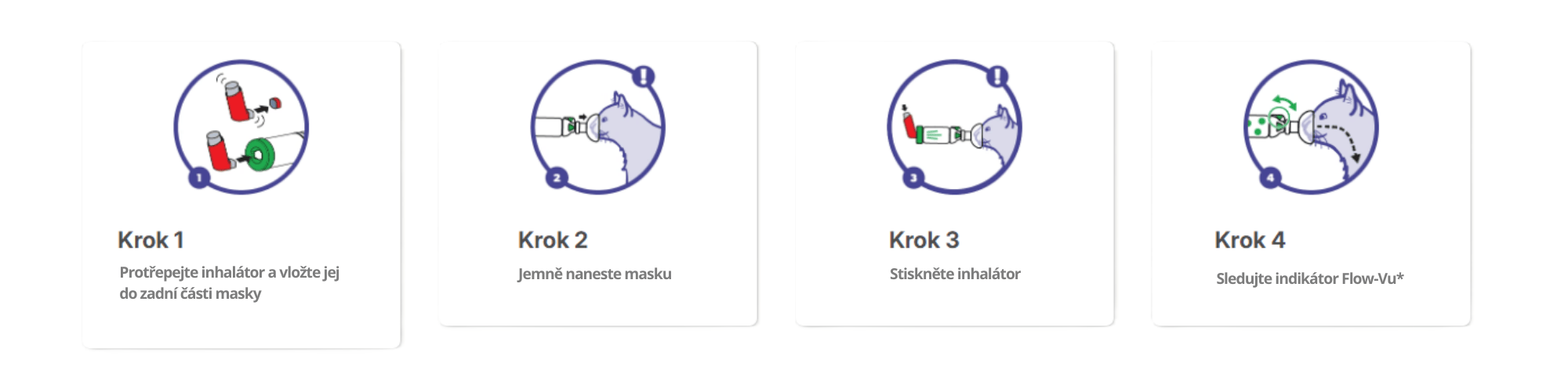 Inhalační maska u kočky – postup použití