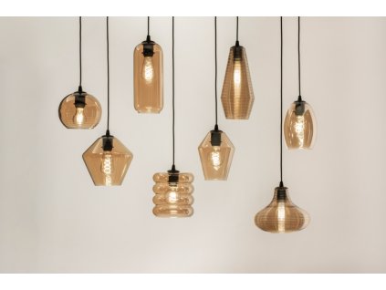 Závěsné skleněné svítidlo Luce De Georgia 8 Champagne