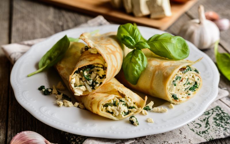 Slané palacinky so špenátom a bryndzou