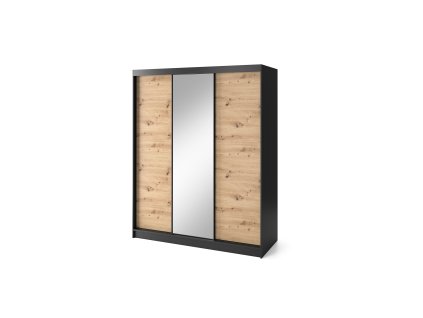 Esville III se zrcadlem Dąb Artisan, Czarny Mat (Varianta Esville III se zrcadlem Dąb Artisan, Czarny Mat)