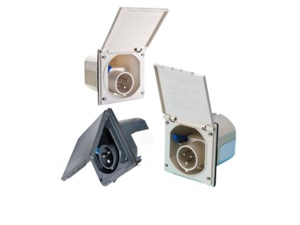 CEE zásuvkový vstup do karavanu 230 V / 16 A, IP44, s krytkou