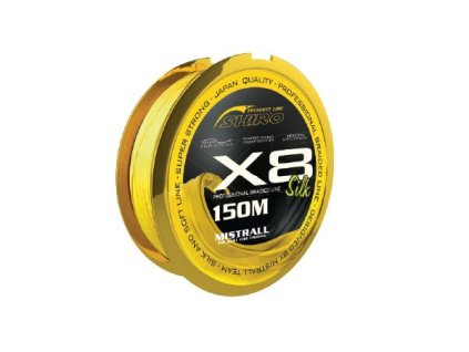 Mistrall Silk X8 150m 0,21mm f. fluo žltá