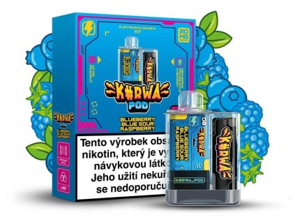 42622 e cigareta kurwa pod kit blueberry blue sour raspberry 20mg 500mah