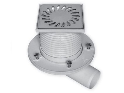 Vpusť podlahová - bočná 100x100/50 N s límcem (VODA-doplnky PLAST)