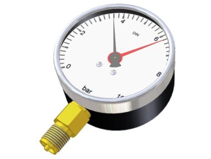 Manometer spodný (Kurenie Do 6bar ∅63mm)