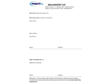 reklamac ny list mavit sk novy