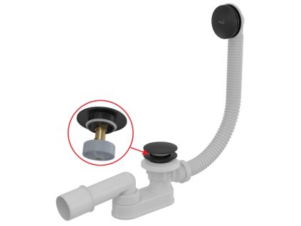 A507BLACK Sifón vaňový CLICK/CLACK čierna matt (VODA-doplnky 80)