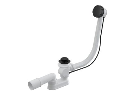 A55BLACK Sifón vaňový AUTOMAT komplet, ČIERNA-MAT (VODA-doplnky 80)
