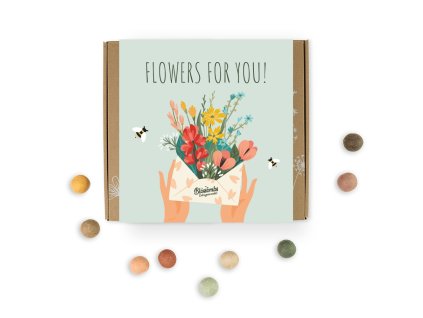 Blossombs - Střední dárková krabička - Květiny pro Tebe