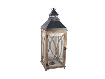 XL dřevěná lucerna - 32 cm x 86,5 cm