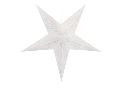 Papírová hvězda - bílá, 60 cm