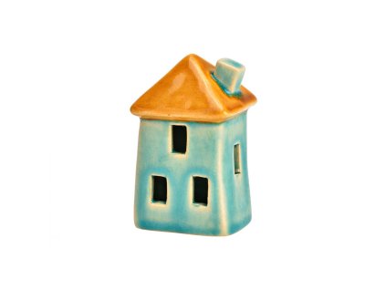 Keramický domeček - tyrkysový, 5x10x4cm