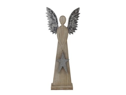Dřevěný dekorační anděl - 45 cm