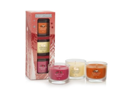 YANKEE CANDLE - SADA 3 SKLENĚNÝCH VOTIVNÍCH SVÍČEK