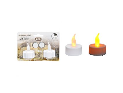 Set LED čajových svíček s časovačem - 2 kusy