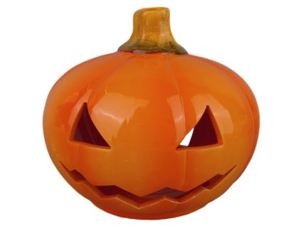Svícen keramická dýně Halloween 15 x 14 cm