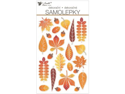 Samolepky plastické 14 x 25 cm, listy