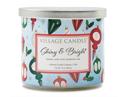 Village Candle Vonná svíčka Shiny & Bright - Levandule, Vanilka & Santalové dřevo, malá