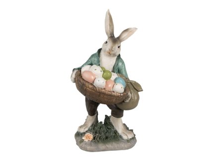 Velký velikonoční zajíček s kraslicemi, 32 cm