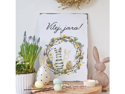 Velikonoční cedulka - Vítej, jaro!