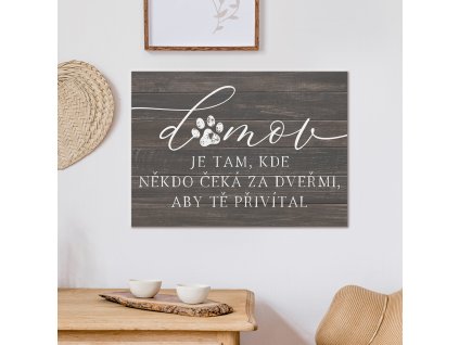Cedulka - Domov je tam, kde někdo čeká (s tlapkou)