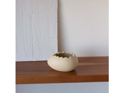 Keramická miska - skořápka, 10x10x8 cm, béžová