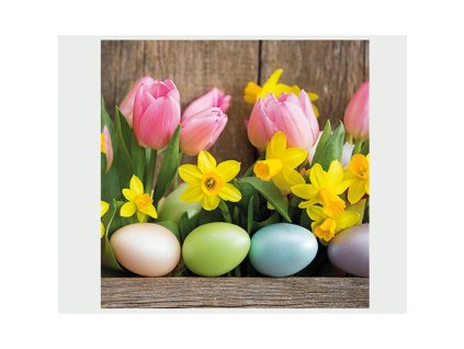 Velikonoční papírové ubrousky - tulipány - 20 ks