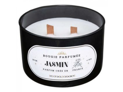 Vonná svíčka - jasmín, 470g, černá