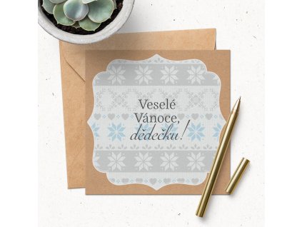 Přání s obálkou - Veselé Vánoce, dědečku!