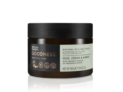 Goodness - Oud, Cedrové dřevo & Ambra Tělový peeling, 450g