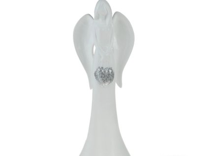 Anděl se stříbrným srdcem 26 cm