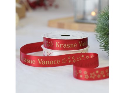 Vánoční stuha - Krásné Vánoce s hvězdami