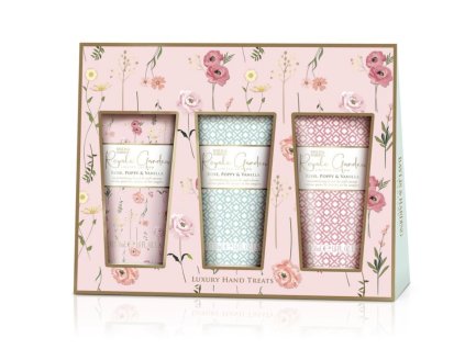 Růže, Vlčí mák & Vanilka Sada krémů na ruce, 3 × 50 ml