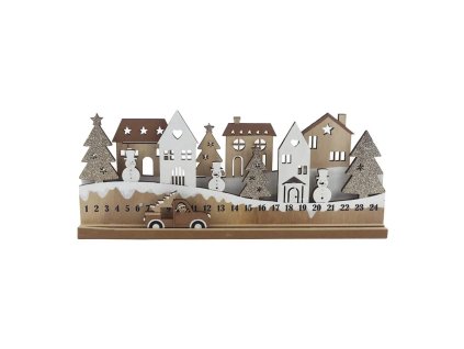 Dřevěný adventní kalendář - 30 × 12 cm