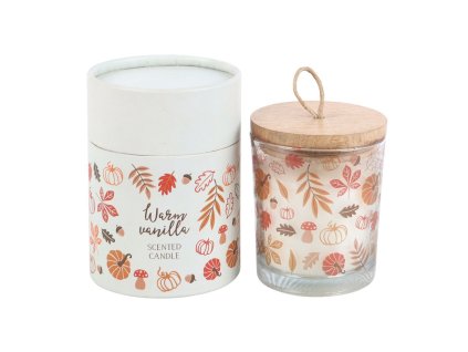 Elegantní svíčka ve skle - podzimní vanilka, 9,6 cm