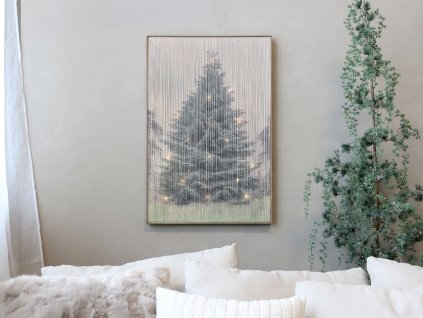 Vánoční LED obraz na stěnu - strom, 84 cm