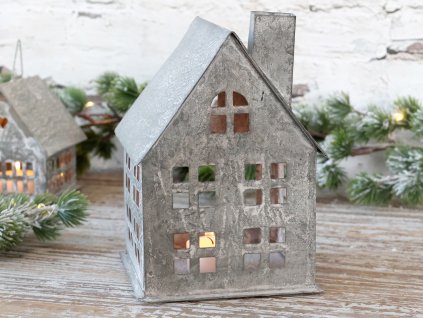 Kovový domeček na čajovou svíčku - 10x8,5 cm