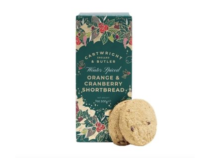 Cartwright & Butler - Winter Spiced Orange and Cranberry Shortbread Sušenky s brusinkami a pomerančem, 200 g