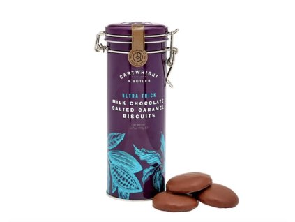 Cartwright & Butler - Ultra Thick Milk Chocolate Salted Caramel Biscuits Sušenky se slaným karamelem v mléčné čokoládě, 190 g