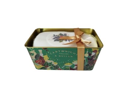 Cartwright & Butler - Merry Christmas Iced Fruit Loaf Cake Tradiční vánoční sladký chléb v plechové dóze, 658 g